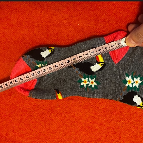 Gray jacquard toucans merino wool blend thermal socks made in Italy NWT - Picture 6 of 8